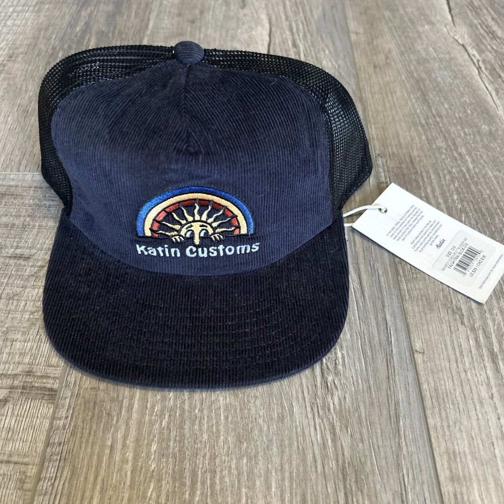 Katin Customs Black Corduroy Snapback Hat Adjustable Skateboarding Cap Rainroy